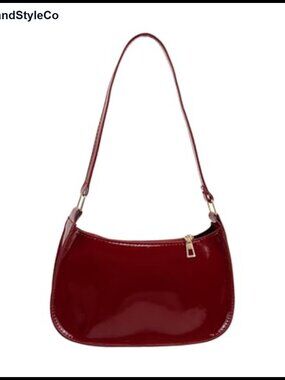 Small PU Leather Crescent Shoulder Bag with Zipper